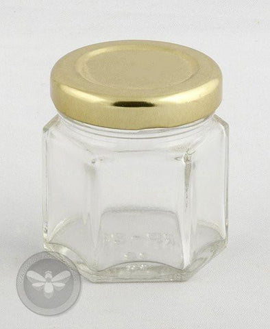 Hexagon Glass Honey Pots 45ml (Case of 24)