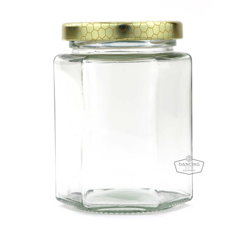 190ml Hexagon Glass Honey Jars