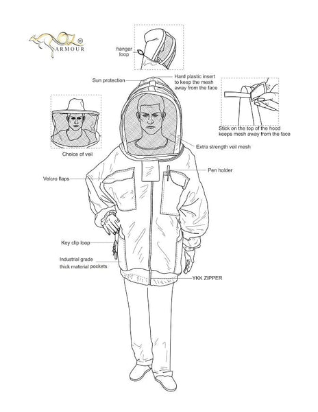 OZ Armour Heavy Duty Beekeeping Jacket