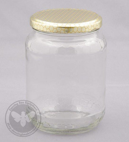 Honey Comb Glass Jar 500 g (Case of 12)