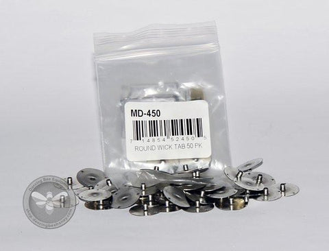 Round Wick Holder Tabs 50 Pack